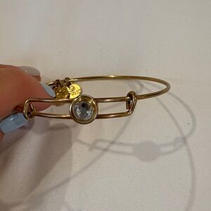 Alex and Ani Gold Bracelet with Crystal Charm